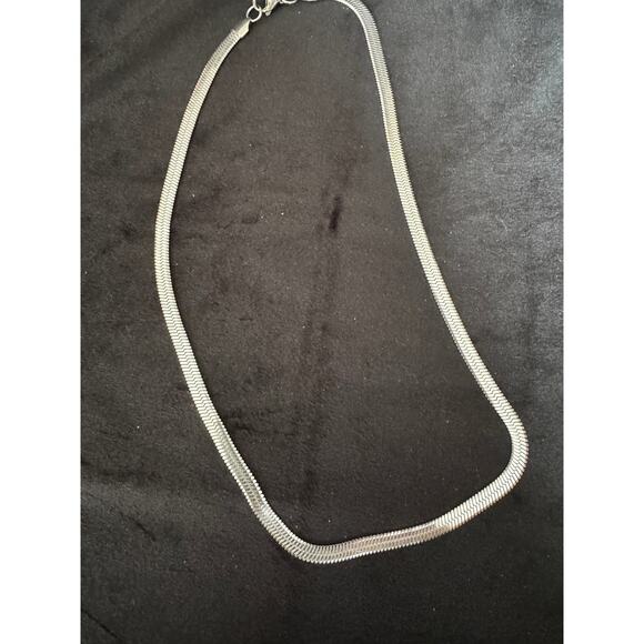 Silver-Tone Stainless Steel Snake Chain Necklace 16" Elegant Unisex Chain N127 - Picture 3 of 4